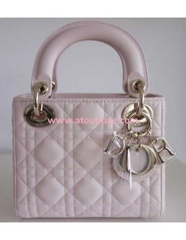 Sac Lady Dior mini rose poudre