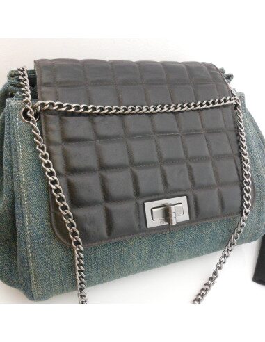 SAC CHANEL 2.55 CUIR ET JEAN