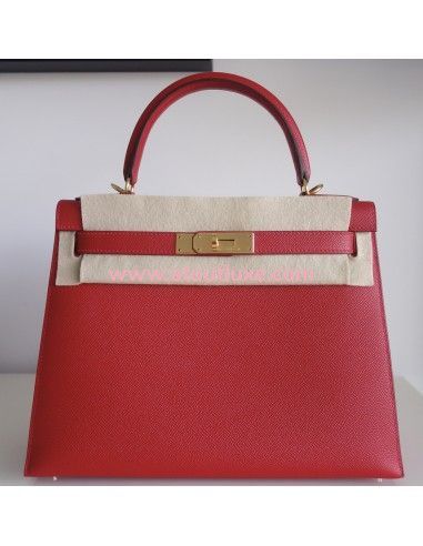 Sac Hermes Kelly 28 rouge de coeur