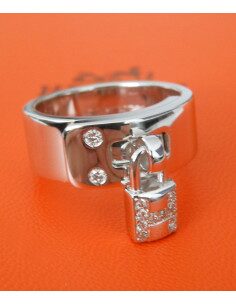 BAGUE NEW KELLY HERMES DIAMANTS ET OR BLANC 
