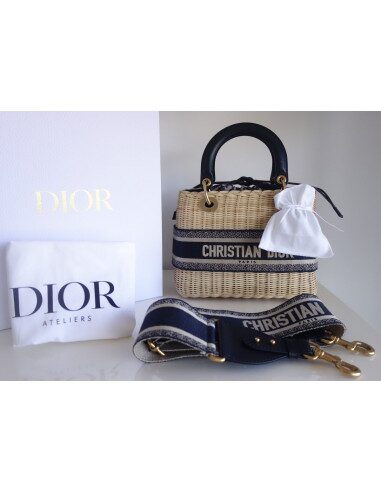 Sac Lady Dior rotin médium
