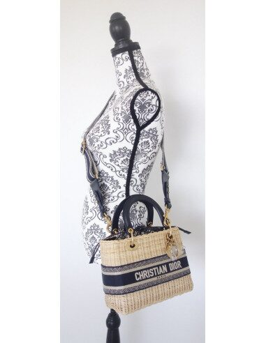 Sac Lady Dior rotin médium