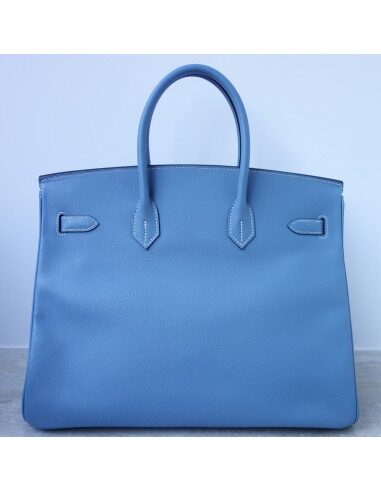 Sac Hermes Birkin 35 bleu Jean