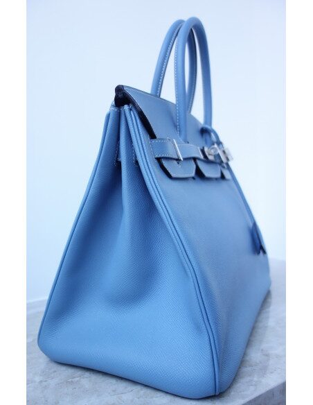 Sac Hermes Birkin 35 bleu Jean
