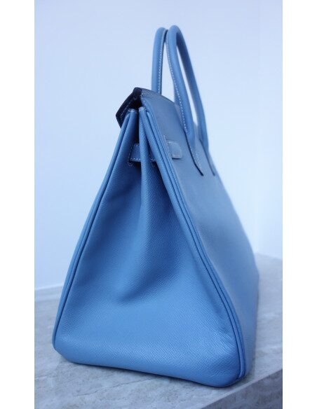 Sac Hermes Birkin 35 bleu Jean