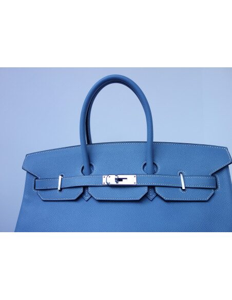 Sac Hermes Birkin 35 bleu Jean