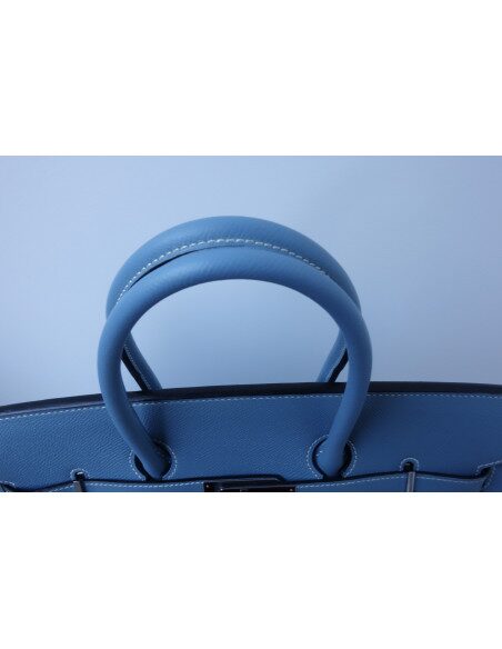 Sac Hermes Birkin 35 bleu Jean