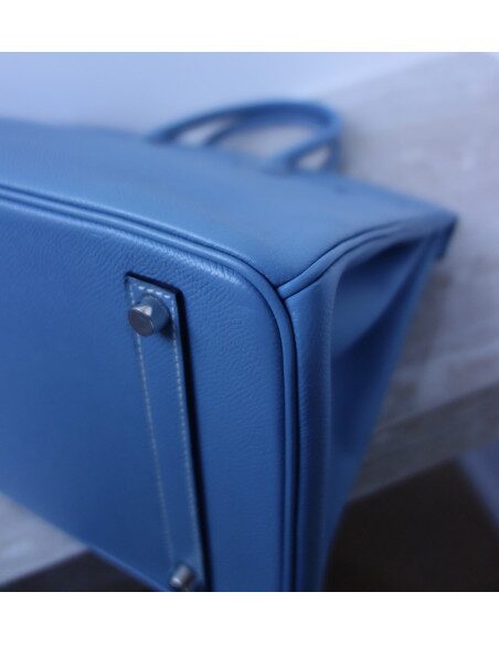 Sac Hermes Birkin 35 bleu Jean