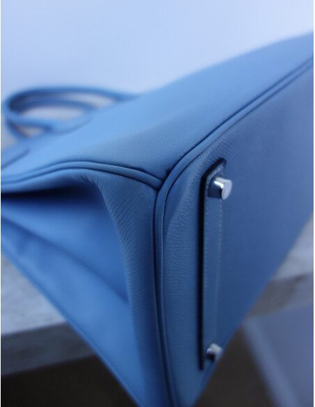 Sac Hermes Birkin 35 bleu Jean