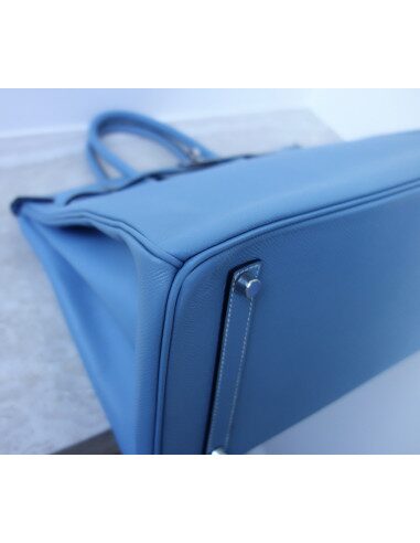 Sac Hermes Birkin 35 bleu Jean