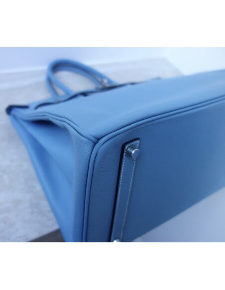 Sac Hermes Birkin 35 bleu Jean