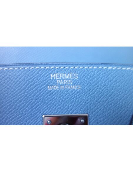 Sac Hermes Birkin 35 bleu Jean