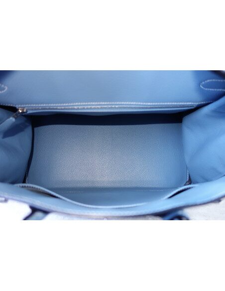 Sac Hermes Birkin 35 bleu Jean