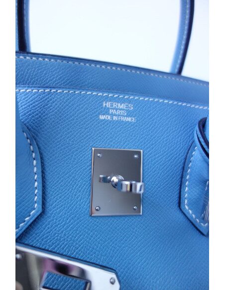 Sac Hermes Birkin 35 bleu Jean