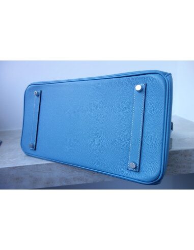 Sac Hermes Birkin 35 bleu Jean