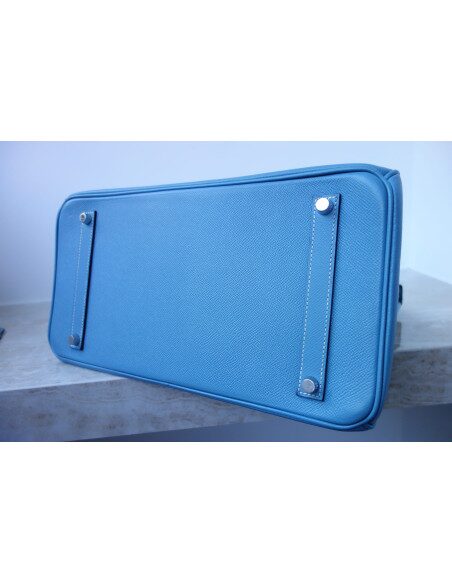 Sac Hermes Birkin 35 bleu Jean