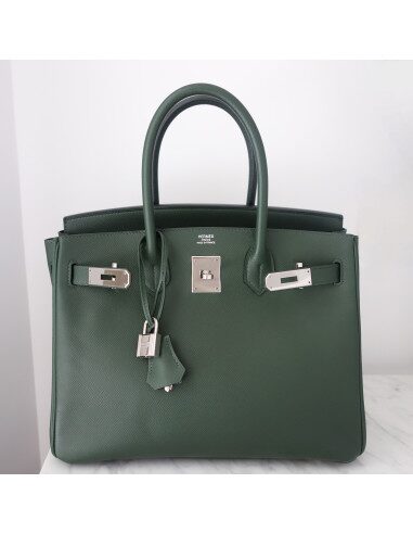 Sac Hermes Birkin 30 vert anglais