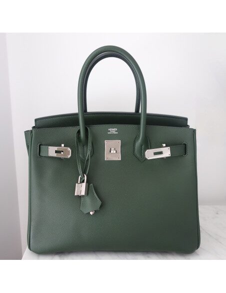 Sac Hermes Birkin 30 vert anglais