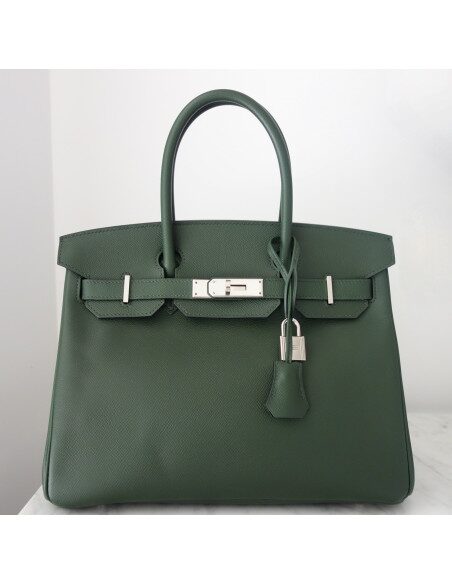 Sac Hermes Birkin 30 vert anglais