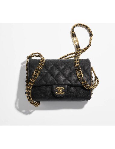 Sac Chanel à rabat caviar noir
