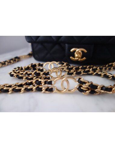 Sac Chanel à rabat caviar noir