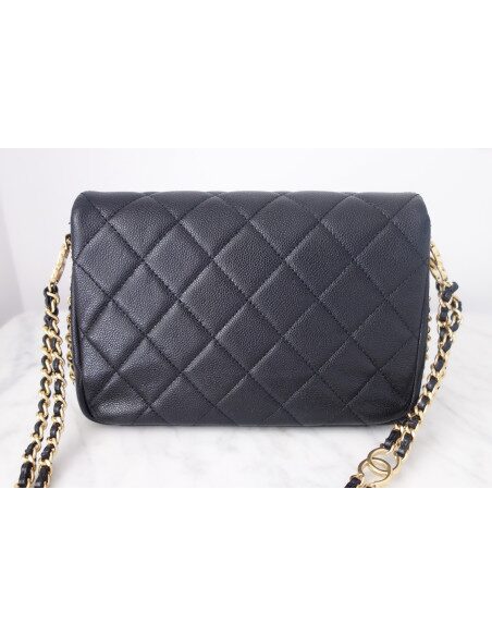 Sac Chanel à rabat caviar noir
