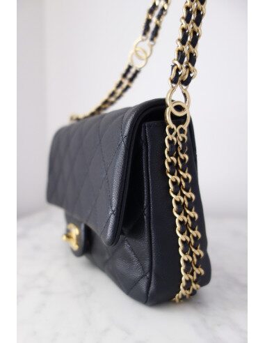 Sac Chanel à rabat caviar noir