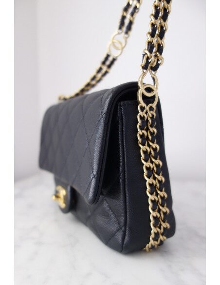 Sac Chanel à rabat caviar noir