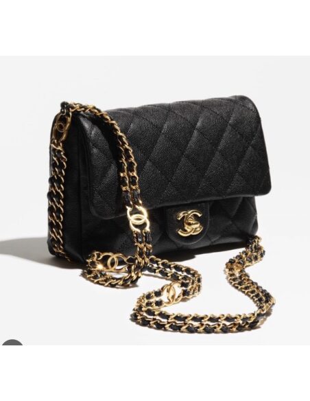Sac Chanel à rabat caviar noir