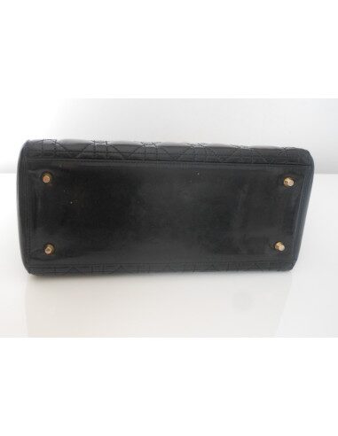 SAC LADY DIOR NOIR VERNI MEDIUM 