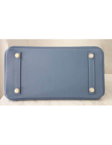 Sac Hermes Birkin 30 bleu agate