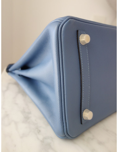 Sac Hermes Birkin 30 bleu agate
