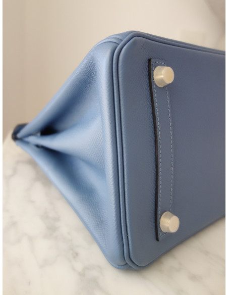 Sac Hermes Birkin 30 bleu agate