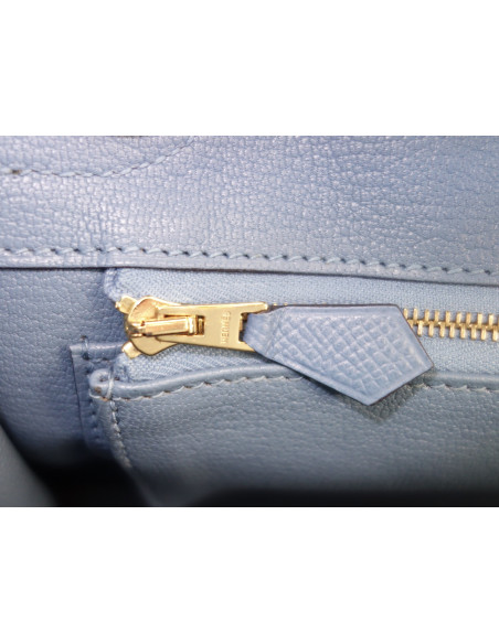 Sac Hermes Birkin 30 bleu agate