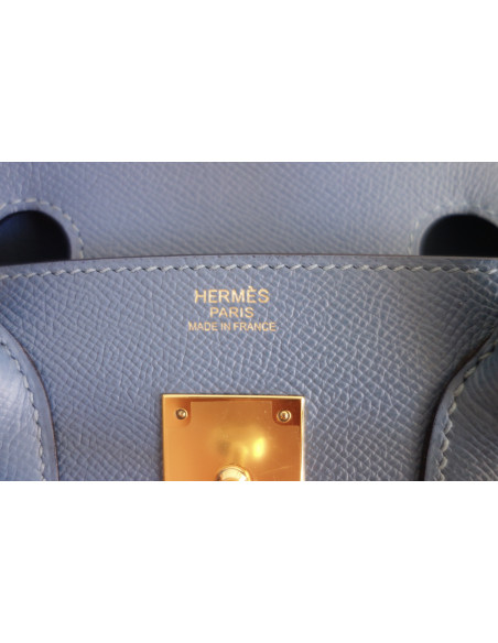 Sac Hermes Birkin 30 bleu agate