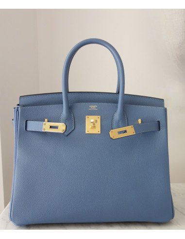 Sac Hermes Birkin 30 bleu agate