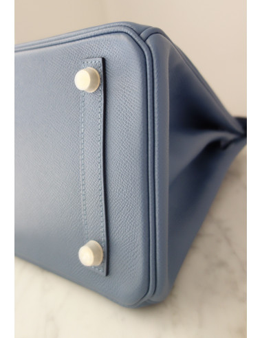 Sac Hermes Birkin 30 bleu agate
