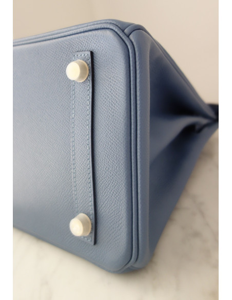 Sac Hermes Birkin 30 bleu agate