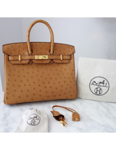Sac Hermes Birkin 25 autruche