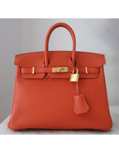 Sac Hermes Birkin 25 orange Poppy