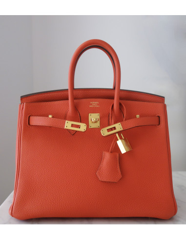 Sac Hermes Birkin 25 orange Poppy