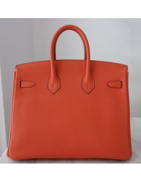 Sac Hermes Birkin 25 orange Poppy