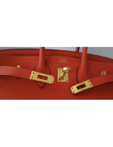 Sac Hermes Birkin 25 orange Poppy