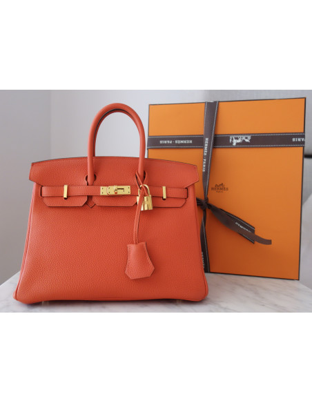 Sac Hermes Birkin 25 orange Poppy