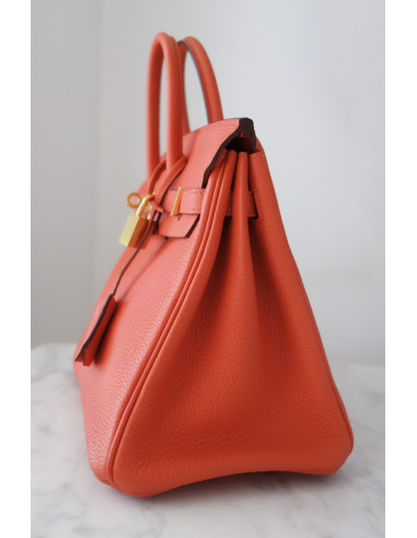 Sac Hermes Birkin 25 orange Poppy
