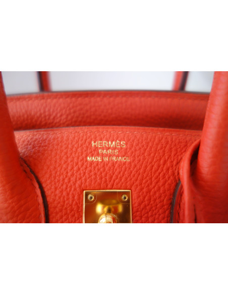 Sac Hermes Birkin 25 orange Poppy
