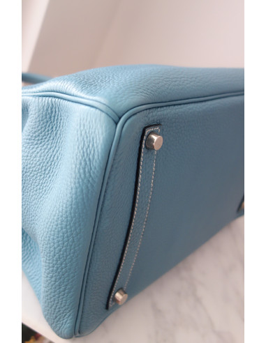 Sac Hermes Birkin 35 Togo bleu jean