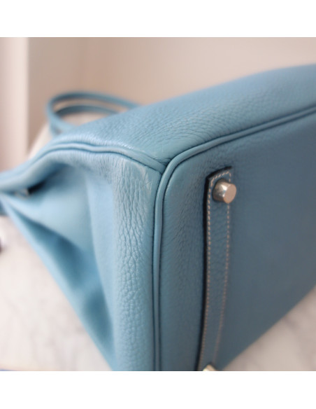 Sac Hermes Birkin 35 Togo bleu jean