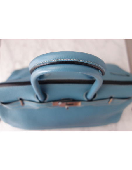 Sac Hermes Birkin 35 Togo bleu jean