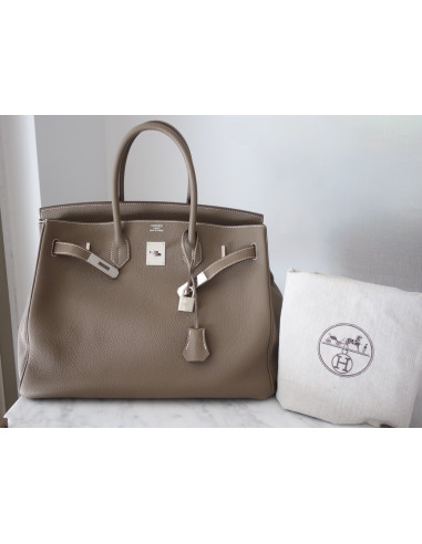 Sac Hermes Birkin 35 étoupe